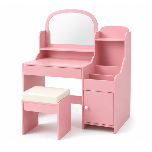 Kids Vanity Table and Stool Set